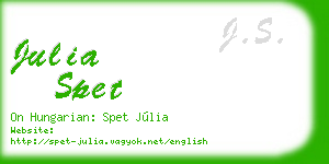 julia spet business card